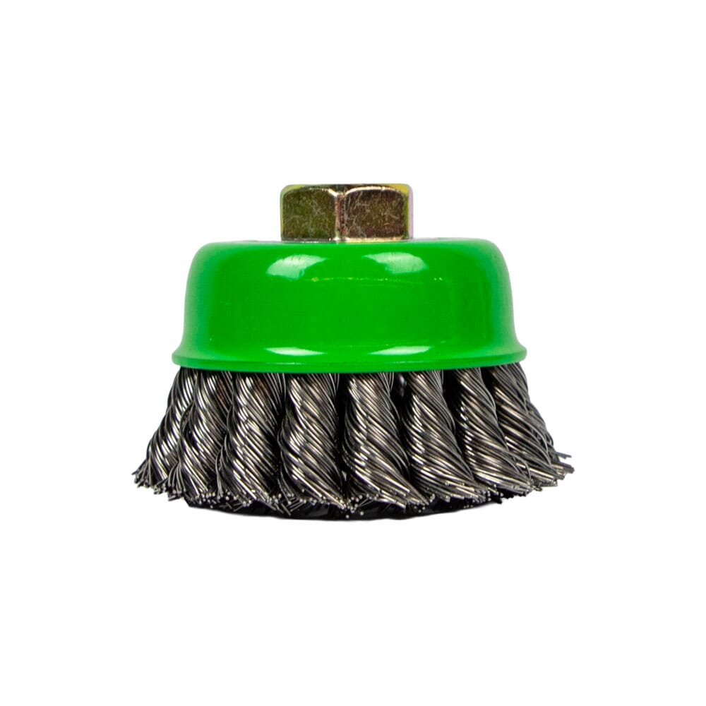 Cup Brush, Knotted, 2-3/4 in x .020 in x M10 x 1.25 Arbor